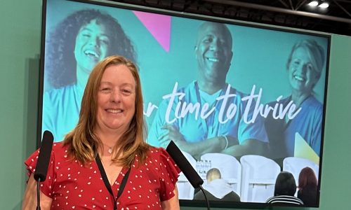 Cheryl Angco standing at the podium