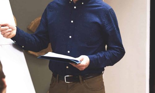 Leader showing what is the most important in business